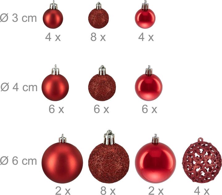 Actual product image Relaxdays 50-piece Christmas Bauble Set (50 -part)