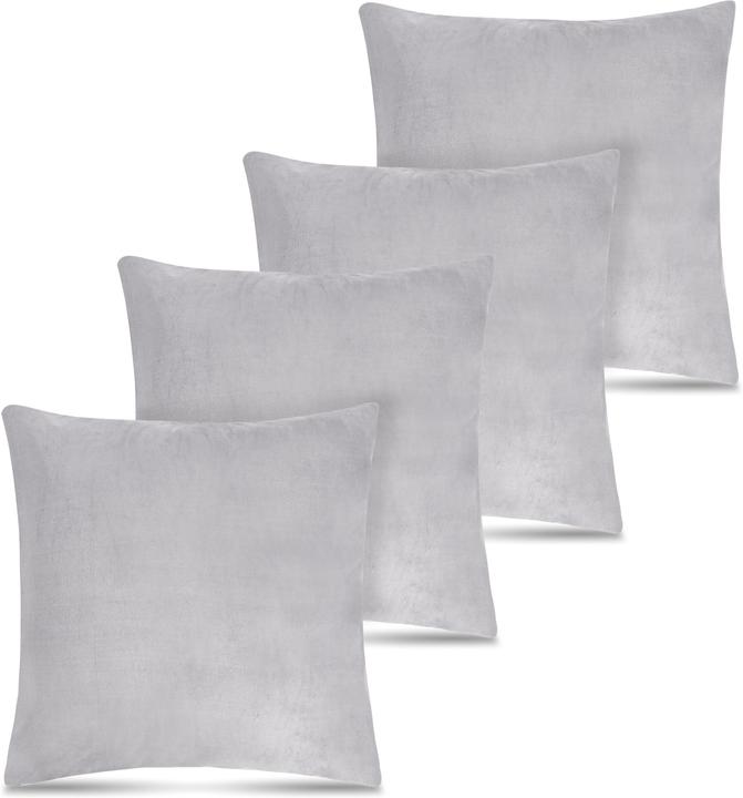 Actual product image Aspero 4 x flannel cushion covers 60x60cm light grey (60 x 60 cm)