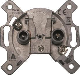 Actual product image WISI Antenna socket feed-through DB07D 5-2400MHz 14dB (14 dB, Plug socket)