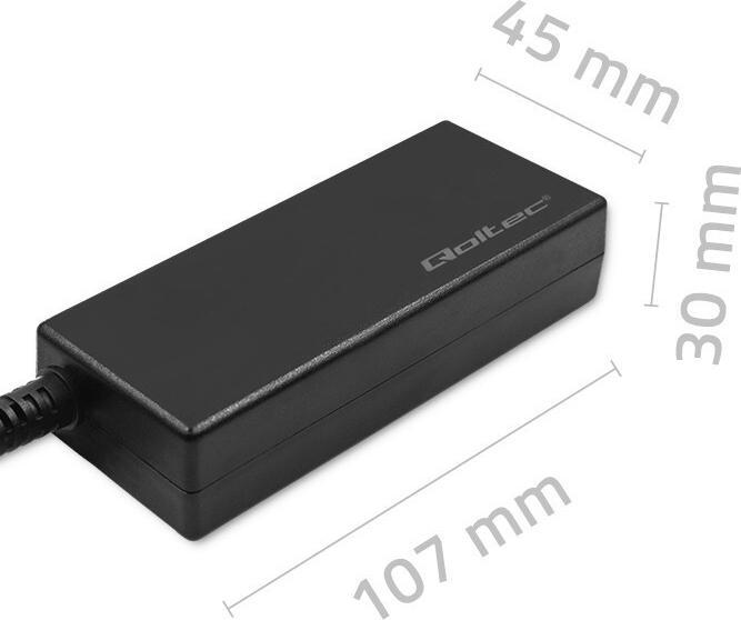 Image du produit Qoltec 51761 - Ordinateur portable - Intérieur - 220 - 240 V - 50 - 60 Hz - 65 W - noir (65 W)