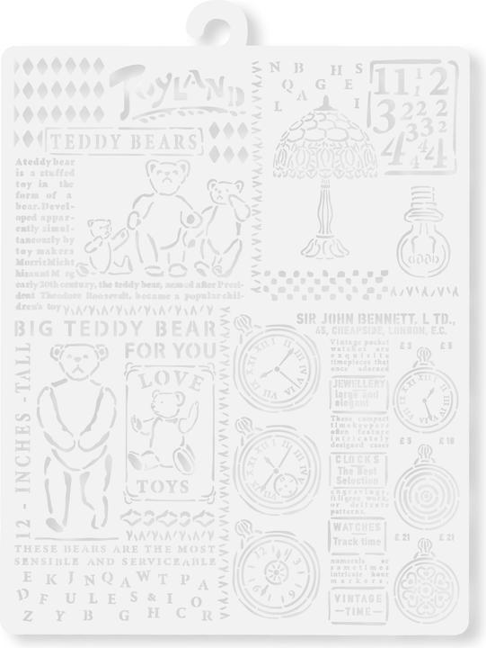 Produktbild Stamperia Schablone "Brocante Antiques -Teddy Bear", 20 x 25 cm