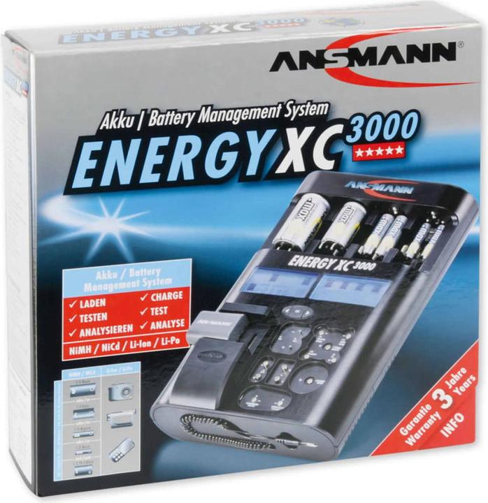 Produktbild Ansmann Energy XC3000 High-Tech Universalladegerät (1 Stk., 9V Block, C, D, Ladegerät ohne Akku)