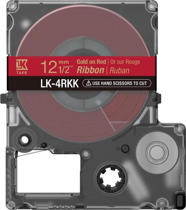 Actual product image Epson Label Cassette Lk-4rkk (1.20 cm, Gold, Red)