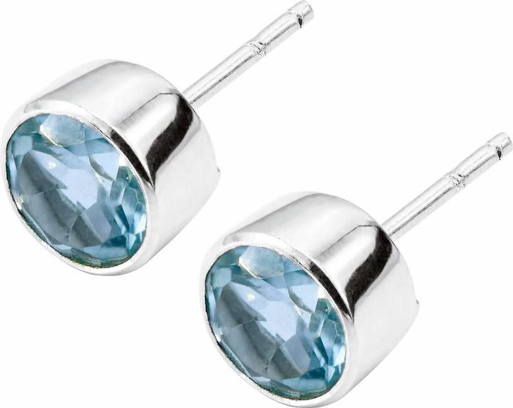 Loberon Ohrringe Lilianne silber/blau (Ohrring: 925er Sterlingsilber, Verzierung: Topas-Edelstein)