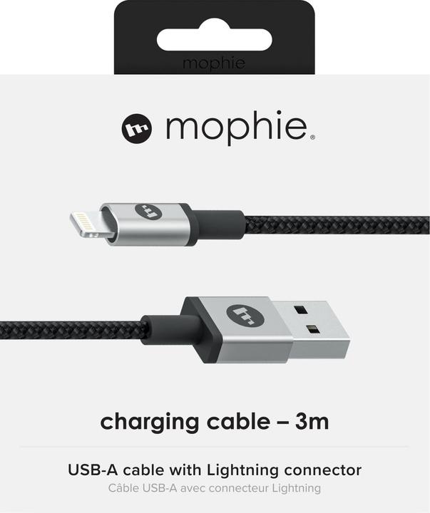 Produktbild mophie 409903216 Lightning-Kabel 3 m Schwarz (3 m)