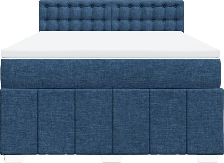 Image du produit VidaXL Boxspring Lit double Lit rembourré Matelas bleu 160x200cm Tissu (160 x 200 cm, 160 x 200 cm)