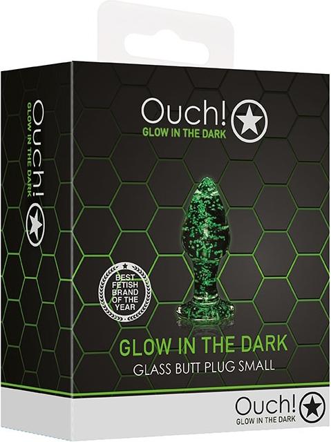 Produktbild Ouch! Glass Butt Plug - Glow in the Dark - Small