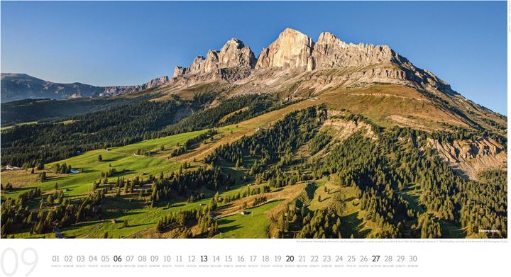 Produktbild Luftbildkalender Dolomiten 2026 (Harter Einband, Deutsch, Französisch, Englisch, Italienisch)