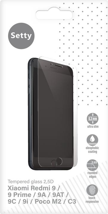 Image du produit Setty verre trempé 2,5 D pour Xiaomi Redmi 9 / 9 Prime / 9A / 9AT / 9C / 9i / Poco M2 (Xiaomi Redmi 9)