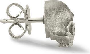 Bikergold Ohrstecker Einzel Skull White (Silber 925)