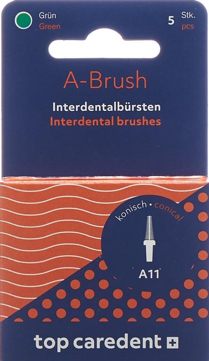Image du produit Top Caredent A11 IDBH-GK Interdentalbürste grün konisch >1.1mm (5 x, 4.30 mm)