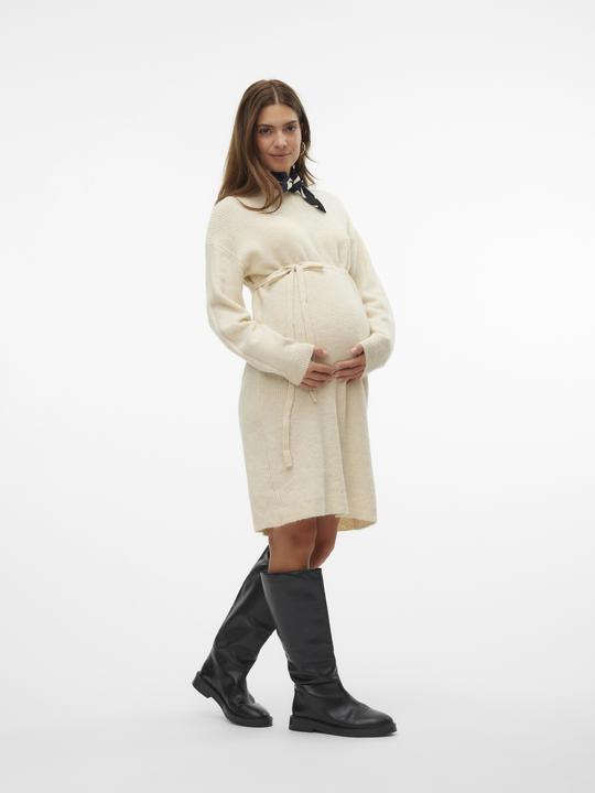 Produktbild Mamalicious Normal geschnitten Rundhals Gerippte Ärmelbündchen Kurzes Kleid Strickkleid (XL)