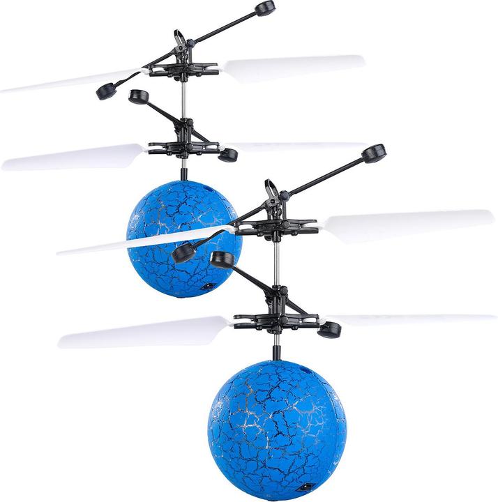 Produktbild Simulus 2er-Set Selbstfliegende Hubschrauber-Bälle mit bunter LED-Beleuchtung