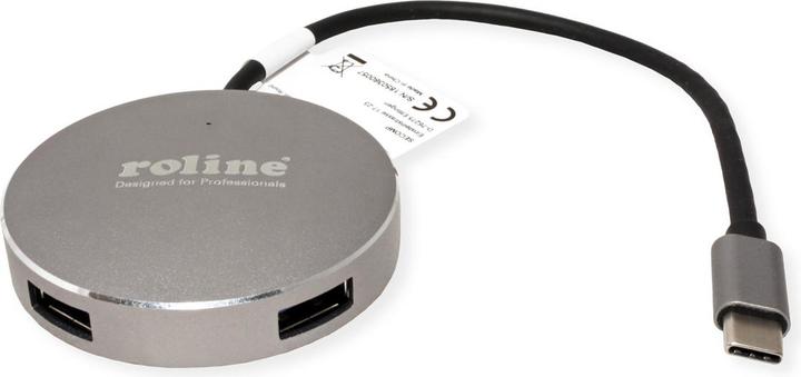 Actual product image Roline USB 3.0 Hub, 4x, Type C connection cable (USB-C, 4 Ports)