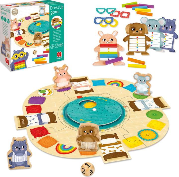 Actual product image Goula Ankleide-Spiel, d/f/i ab 3 Jahren, 2-4 Spieler, farbiges Brettspiel (German, French, Swiss German, Italian, Portuguese, English)