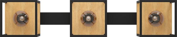 Image du produit EGLO Plafonnier acier/bois 3 flammes HxLxB 240x860x180 mm Libertad noir/marron (E27)