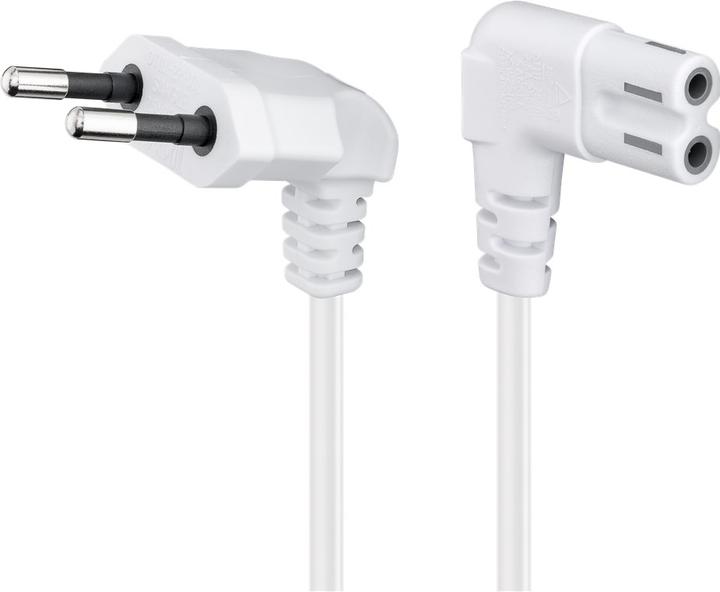 Produktbild Goobay Euro Anschlusskabel beidseitig abgewinkelt, 1 m, Weiss (1 m)