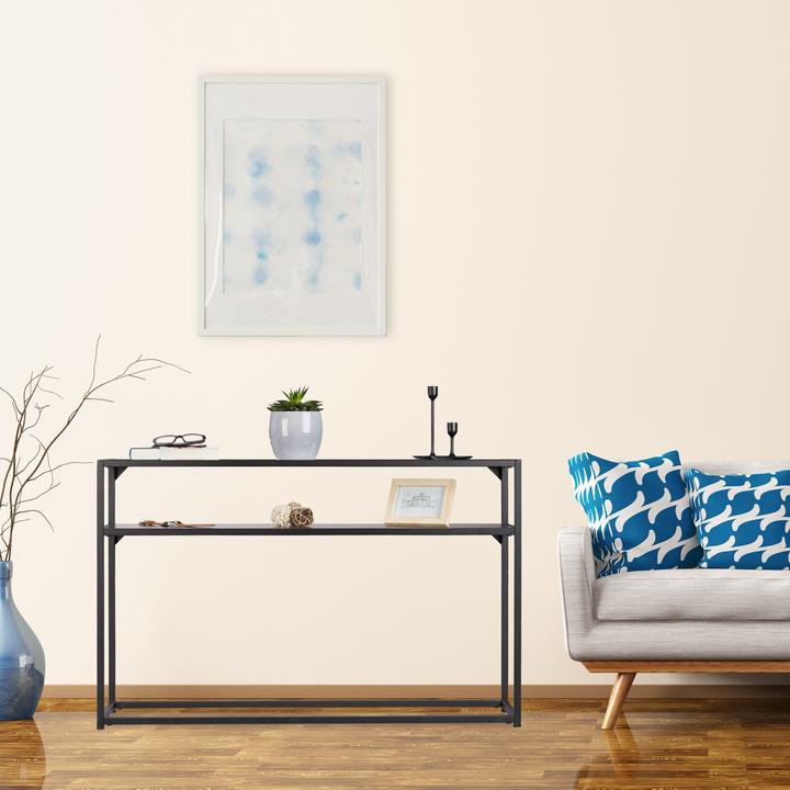 Actual product image Relaxdays Black Glass Console Table (110 x 30 x 70.5 cm)