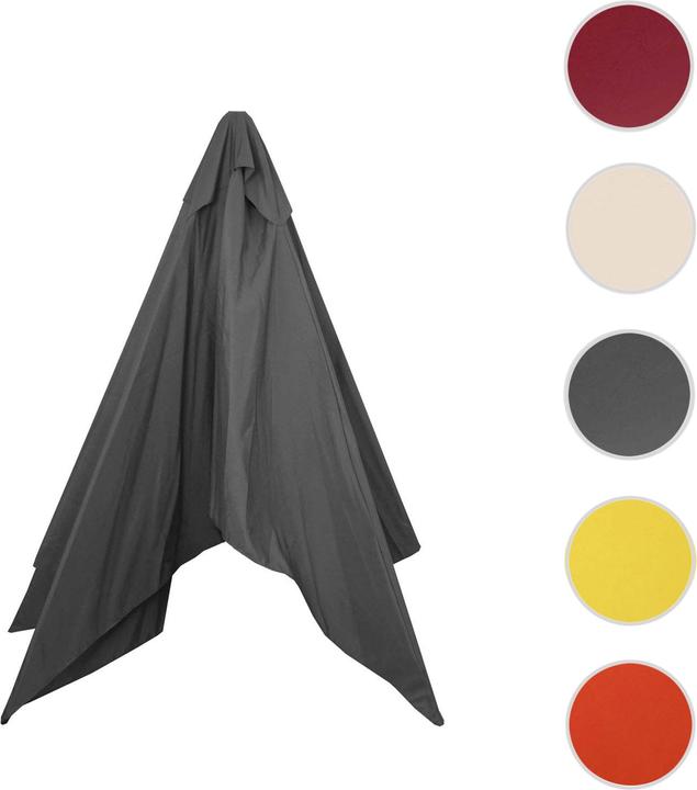 Produktbild Mendler Ersatz-Bezug für Sonnenschirm Florida, Sonnenschirmbezug Ersatzbezug, Ø 3m Polyester 6kg - anthrazit (2.90 m)