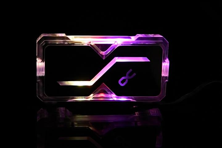 Actual product image Alphacool GPX SLI Connector Dual - Plexi - Addressable RGB - 3 PCI-E Space