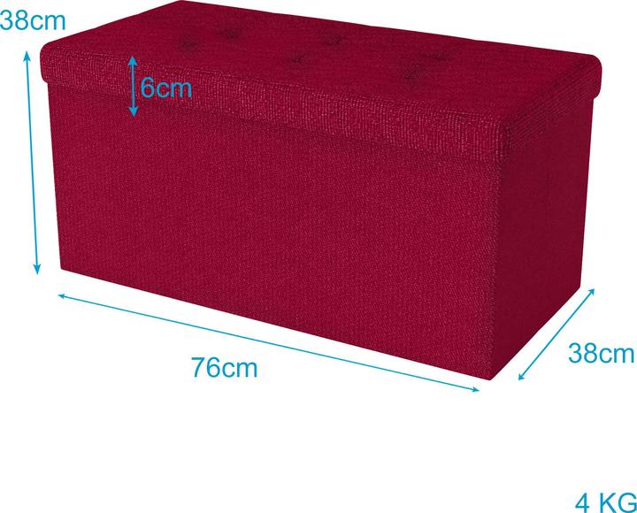 Produktbild Intirilife Sitzbank 76x38x38 cm in KIRSCH ROT (76 cm)