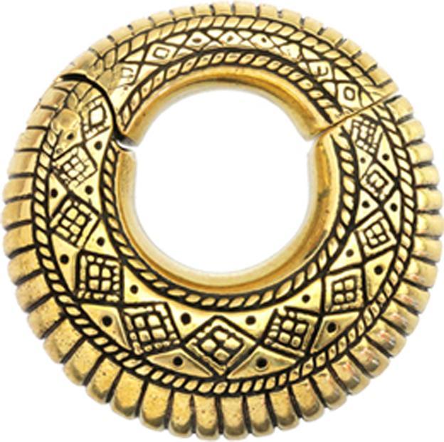 Star Piercing Ohrgewicht Segmentring klappbar viereckmuster (Messing)