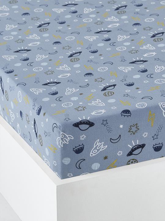 Bleu, Imprimé blanc