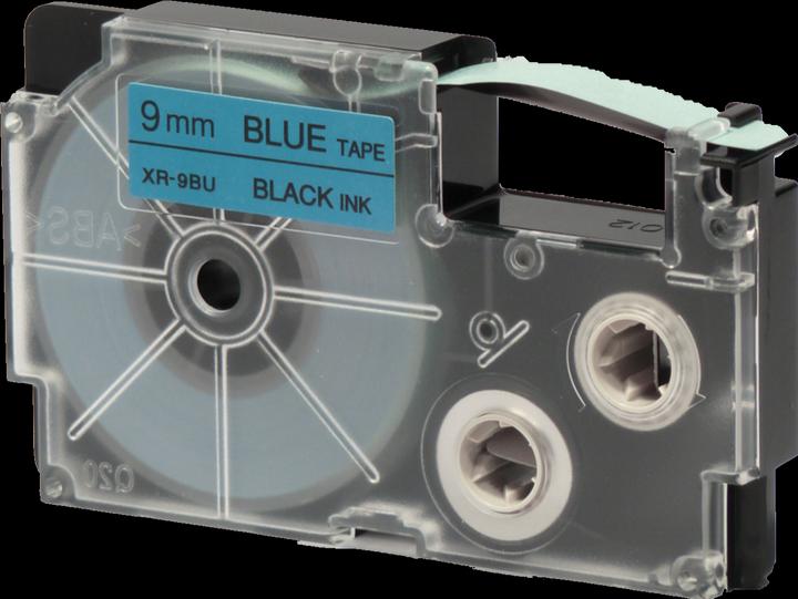 Casio XR-9BU1, 9mm schwarz auf blau, 8 Meter (0.90 cm, Blau)