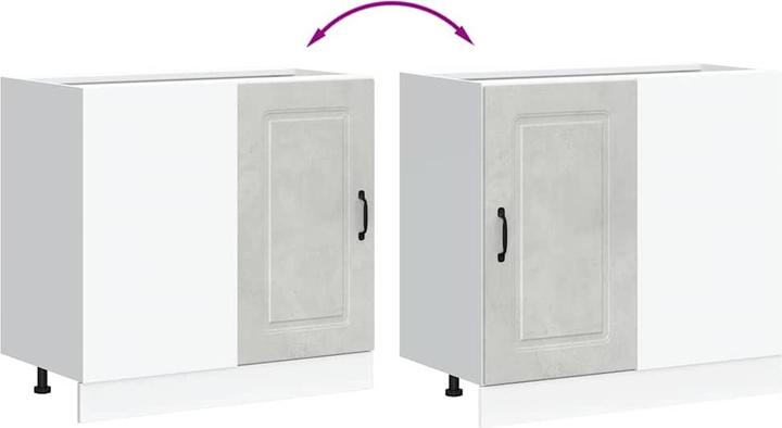 Image du produit VidaXL Élément bas de cuisine Kalmar Gris béton Bois composite Élément bas d'évier (86 x 46 x 81,5 cm)