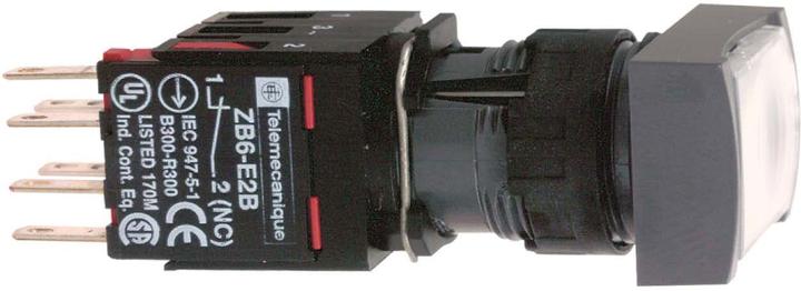 Actual product image Schneider Electric Illuminated push-button, white Ř 16, flat, w. XB6DF1B5B