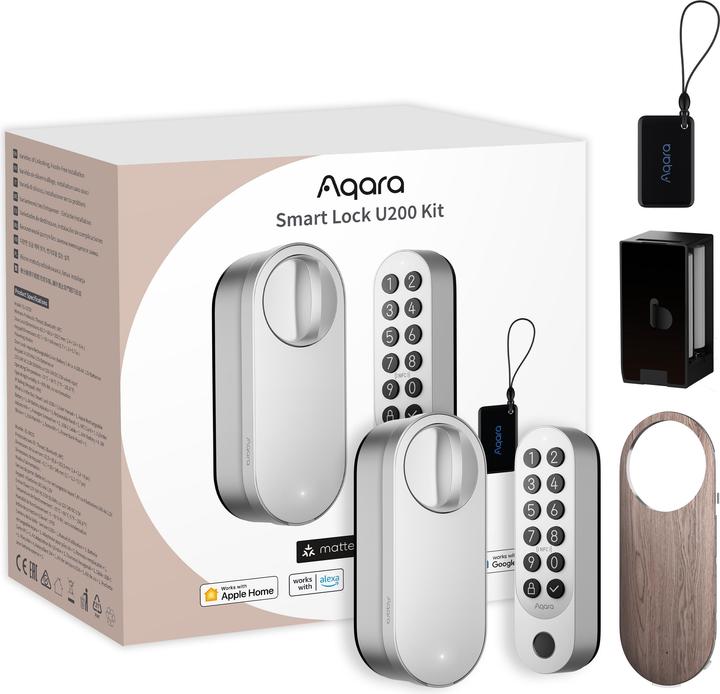 Actual product image Aqara Smart Lock U200 Silber (Matter over Thread) (Smartphone, Electronic numerical code)