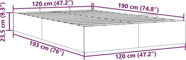 Produktbild VidaXL Ottoman-Bett ohne Matratze Dunkelbraun 120x190 cm Stoff (120 x 190 cm)