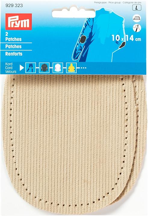 Produktbild Prym Patches Kord, beige Karte 2 Stk., aufbügelbar (2 x)