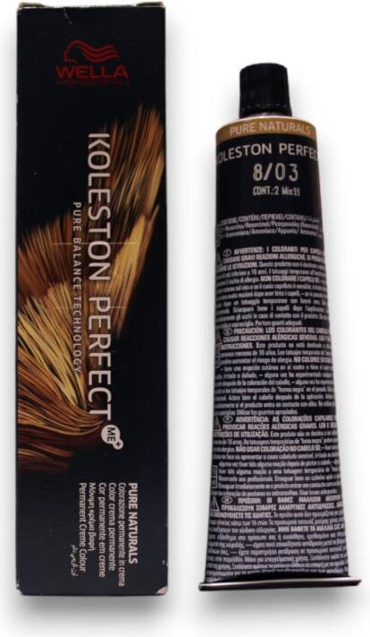 Actual product image Wella Koleston Perfect ME+ Pure Naturals 8/03 60ml (8/03)
