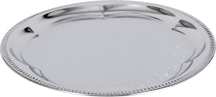Produktbild Rigaflex Partyplatte-rund-Dekor-Rand silber hochglänzend 350x15 mm