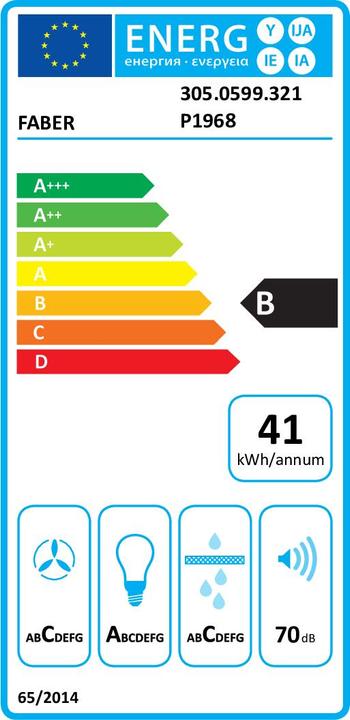 Energie-Label Faber Inka ICH SS A70 (Flachschirmhaube)