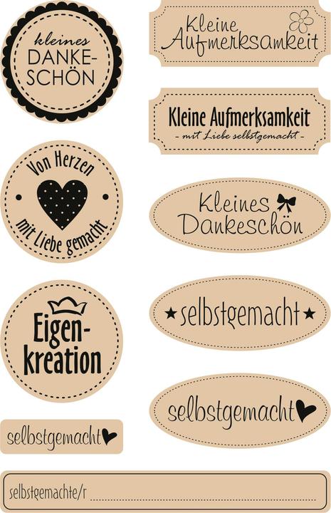 Image du produit Meyco Autocollants en papier kraft "Fait maison