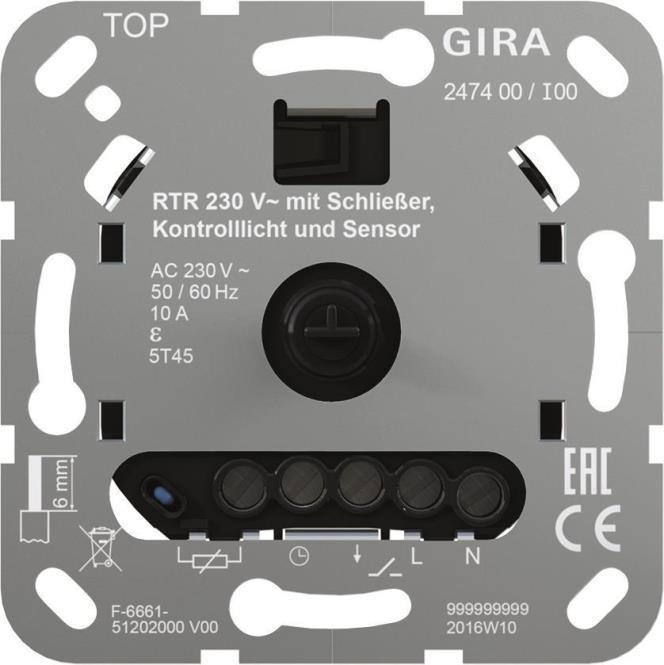 Actual product image Gira Insert room thermostat 247400