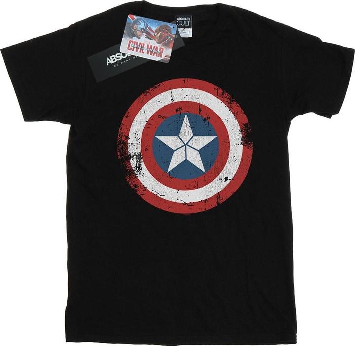 Captain America Civil War Distressed Shield TShirt Jungen