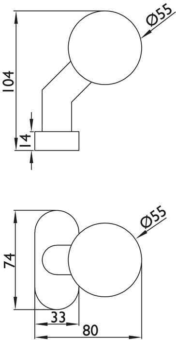 Image du produit Hermat Bouton de porte à cadre 2085 ( 3000267269 ) Matériau Acier inoxydable 60 fixe rotatif (Bouton de porte)