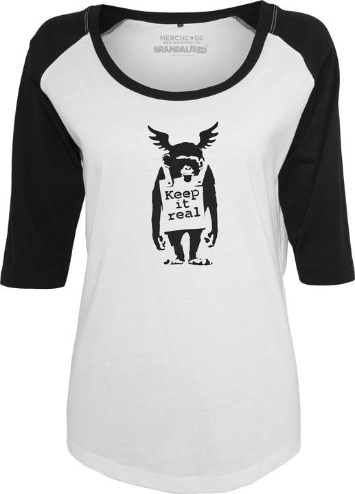 Merchcode Ladies Brandalised - Banksy's Graffiti Ape Raglan Tee