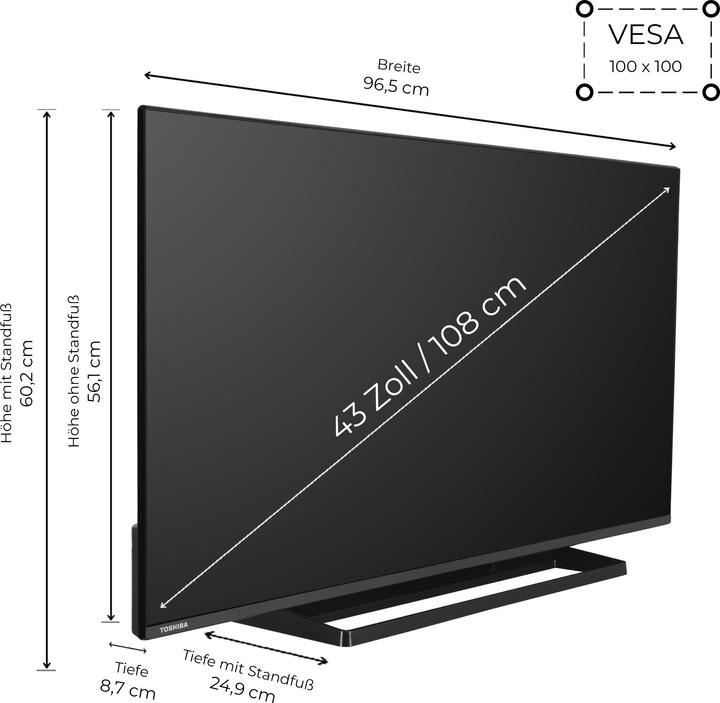 Produktbild Toshiba 43 Zoll Fernseher Fire TV (4K UHD Smart TV, Dolby Vision HDR, Triple-Tuner, Alexa Built-In) (43", LCD, 4K)
