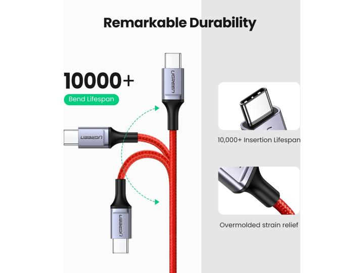Produktbild Ugreen USB-C to USB-C cable 2.0 1m (red) (1 m, USB 2.0)