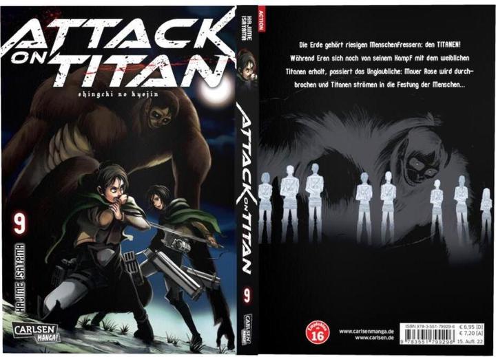 Produktbild Attack on Titan, Band 9 (Deutsch, Hajime Isayama, 2015)