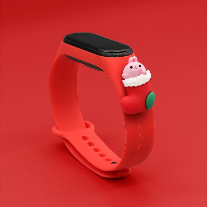 Produktbild Hurtel Strap Xmas Wristband für Xiaomi Mi Band 4 / Mi Band 3 Christmas Silicone Strap Armband Red (Santa 1) (Kunststoff)