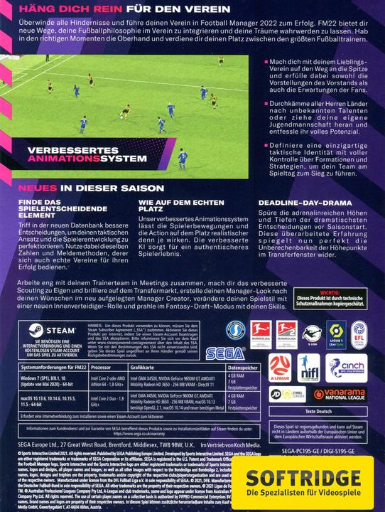 Image du produit Sega Football Manager 2022 (PC, DE)