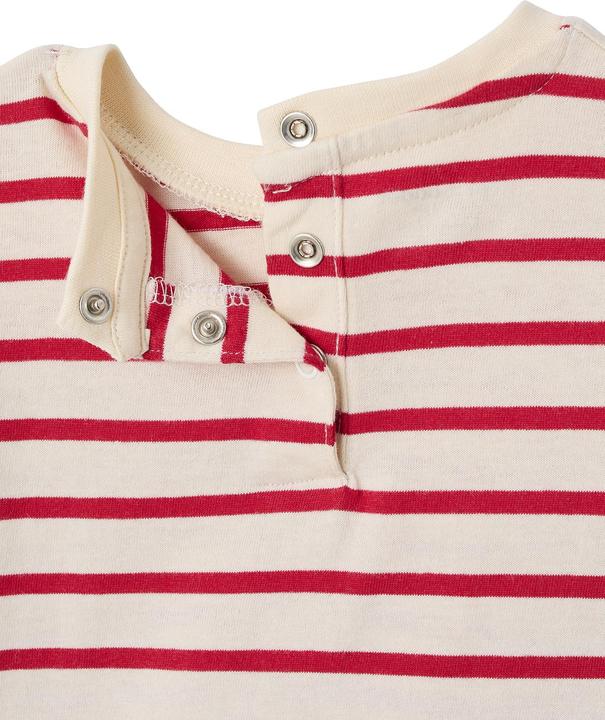 Actual product image Vertbaudet Bio-Kollektion: Gestreiftes Baby Shirt mit Druckknöpfen hinten (62)