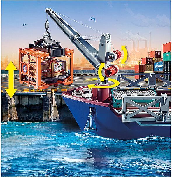 Actual product image Playmobil Large container ship with customs boat (70769, Playmobil City Action)