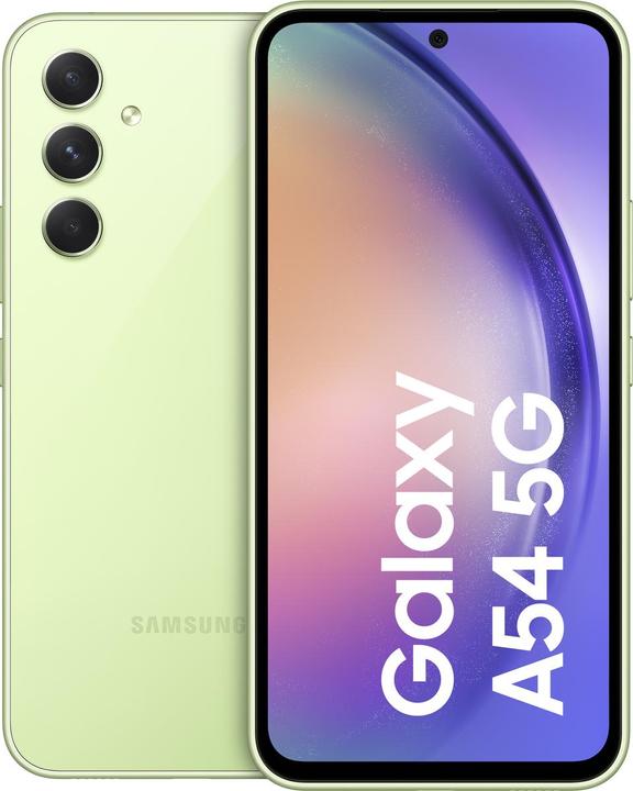 Actual product image Samsung Galaxy A54 5G (128 GB, Awesome Lime, 6.40", Dual SIM, 50 Mpx, 5G)