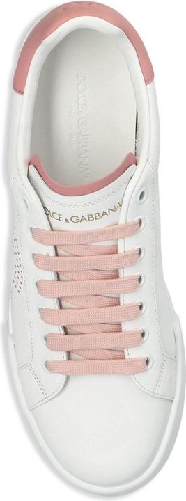 Produktbild Dolce & Gabbana portofino light sneakers in white and pink leather (39)